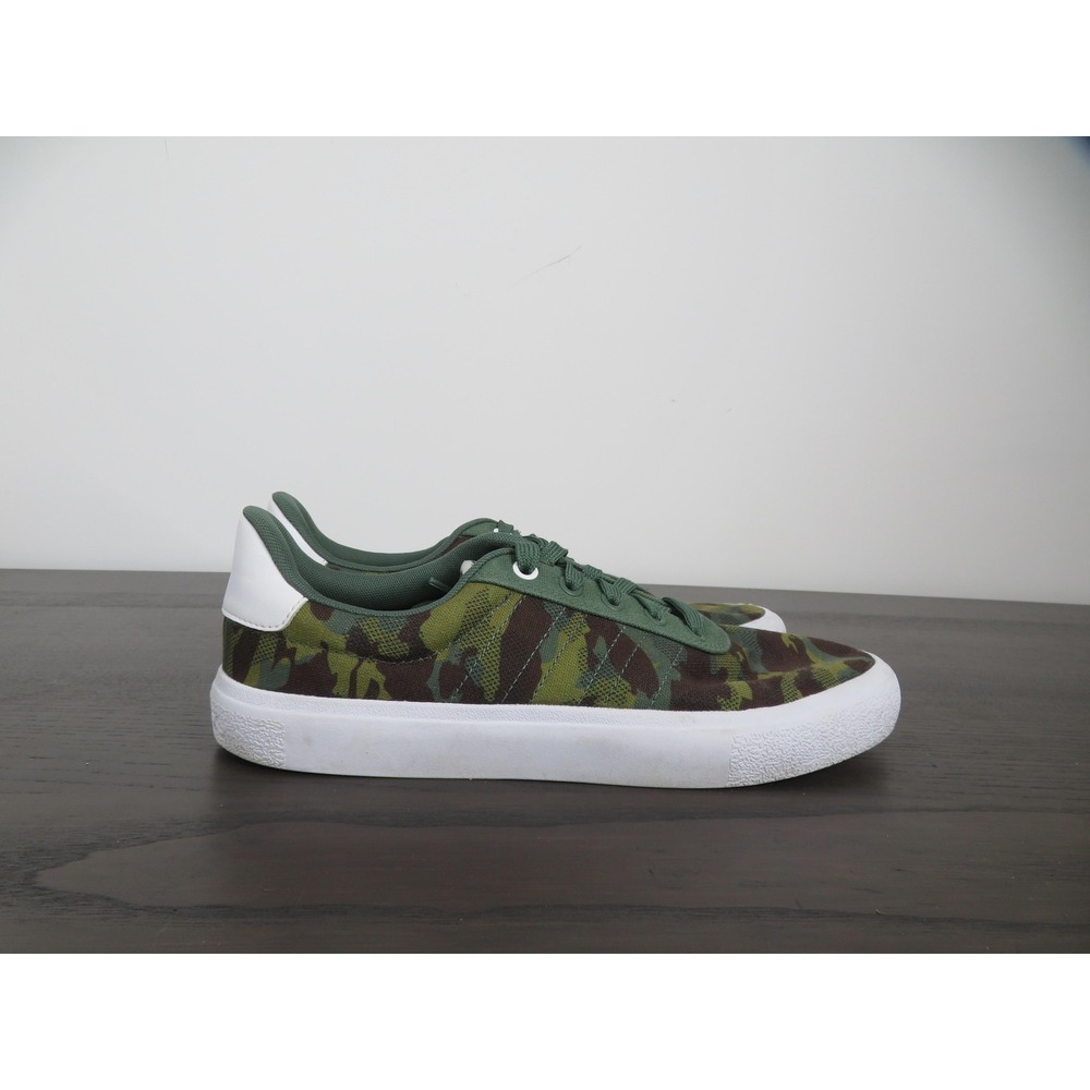 Adidas Vulc Raid3r Skateboarding Shoes Mens 7.5 Green Camo Sneakers Gum Sole